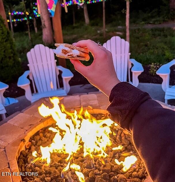 details featuring an outdoor fire pit