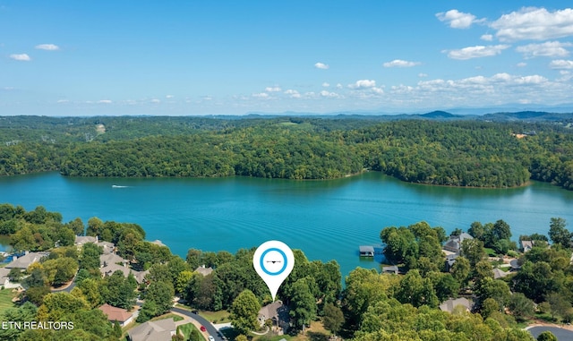 108 Waynoka Ln, Loudon, TN 37774 - aerial view with a water view and a forest view