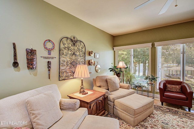 108 Waynoka Ln, Loudon, TN 37774 - living room with ceiling fan and wood finished floors