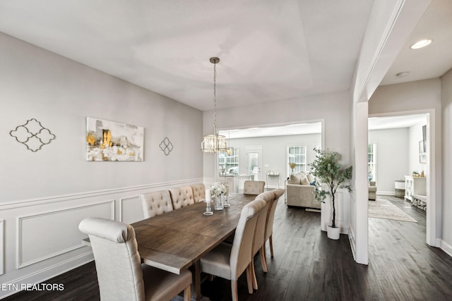 dining room featuring dark hardwood / wood-style floors