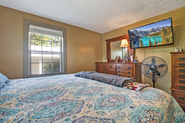 bedroom featuring a textured ceiling