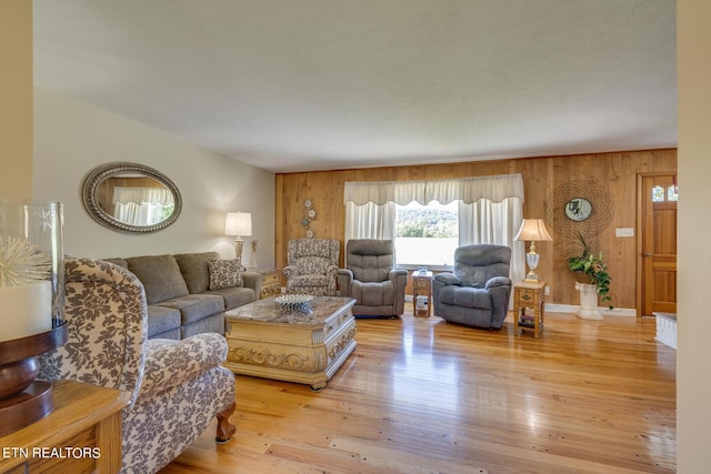 living room with light wood finished floors