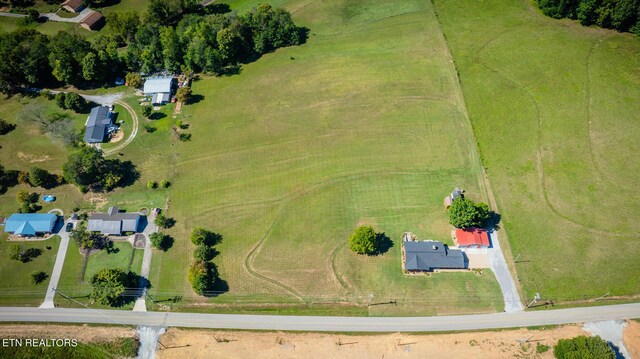 bird's eye view with a rural view