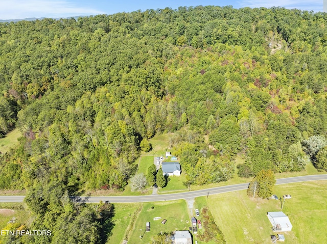 bird's eye view with a forest view