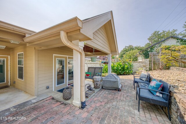 view of patio / terrace featuring a grill