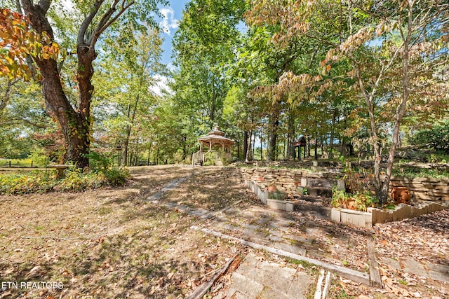 view of yard featuring a gazebo