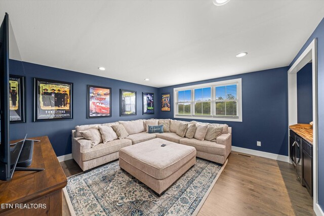 living room featuring hardwood / wood-style floors