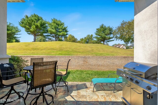 view of patio / terrace with a grill