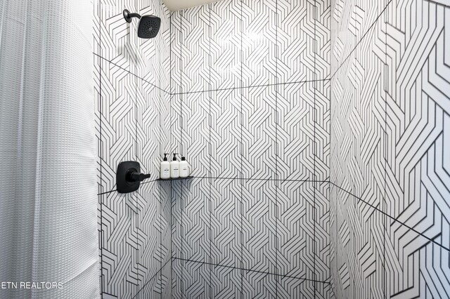 interior details with walk in shower