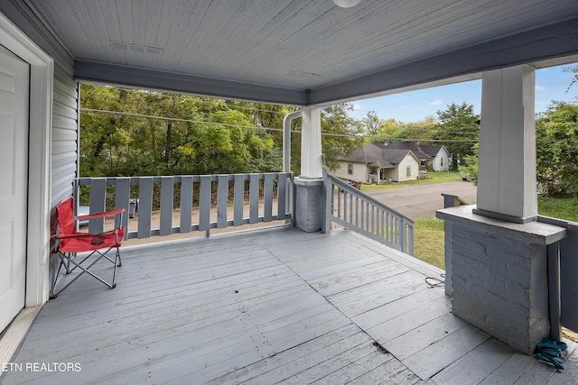 deck featuring a porch