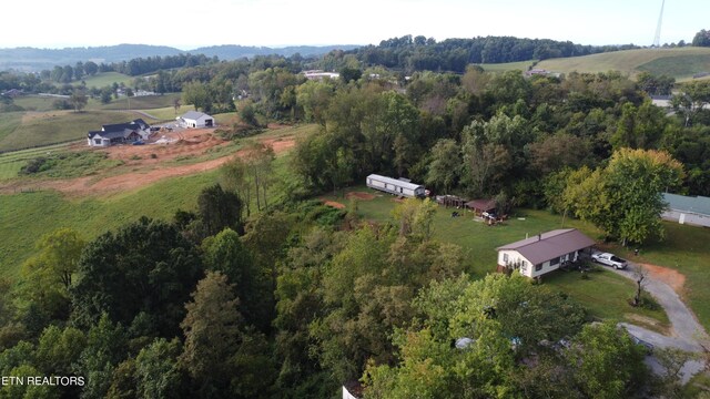 aerial view featuring a rural view