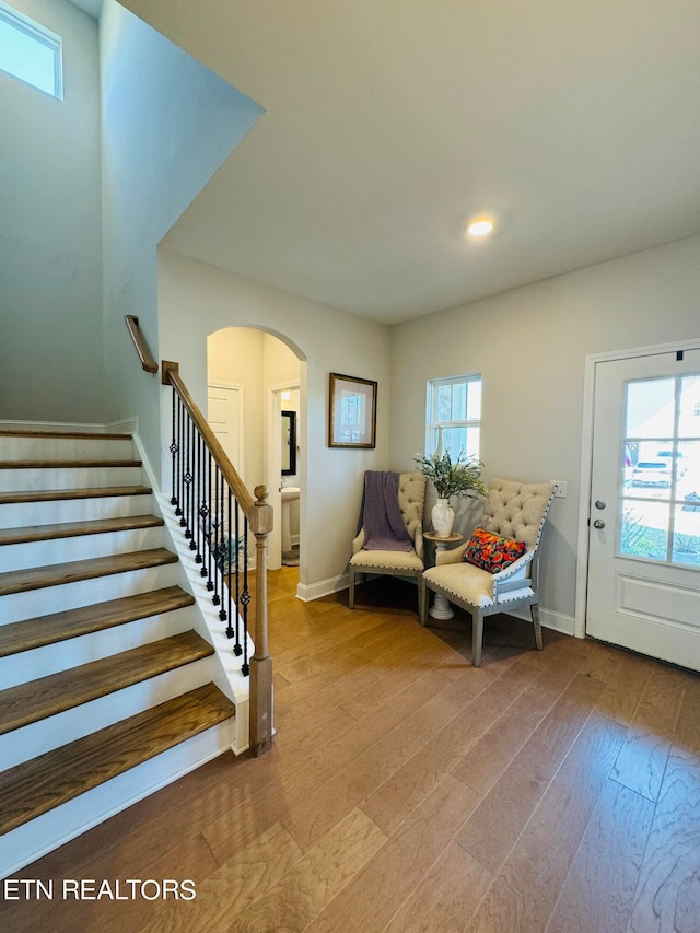 interior space with hardwood / wood-style floors