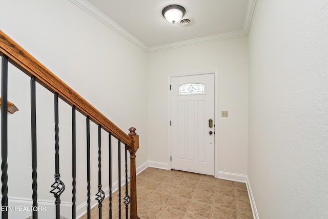 foyer with crown molding