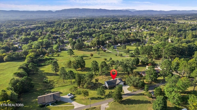 bird's eye view featuring a mountain view