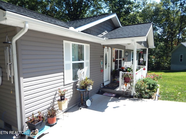 exterior space with a yard and a patio