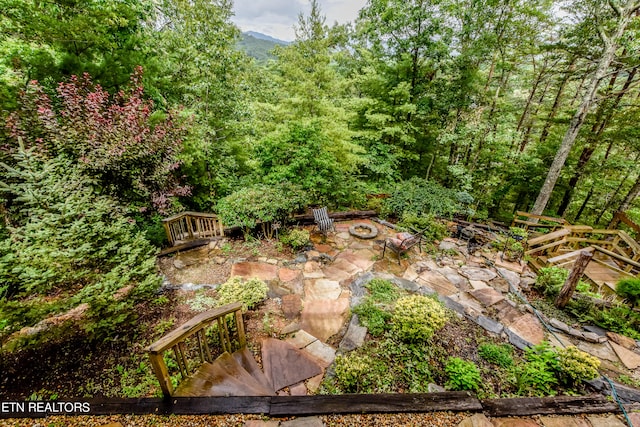 view of yard with a patio and a deck