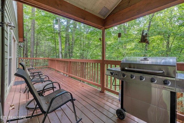 deck with grilling area