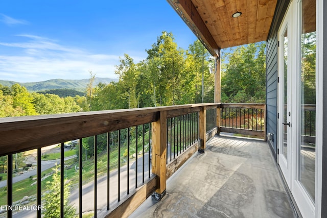 balcony with a mountain view