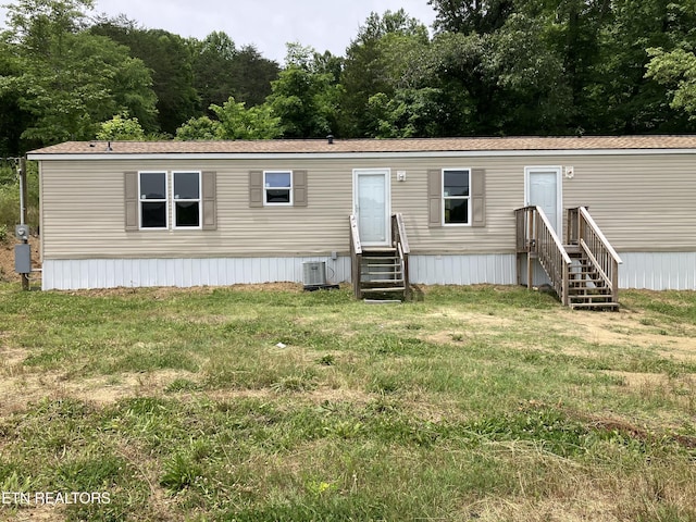 1509 Maynardville Hwy, Maynardville, TN 37807 - rear view of property featuring central AC, entry steps, and a yard