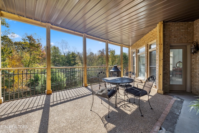 view of unfurnished sunroom