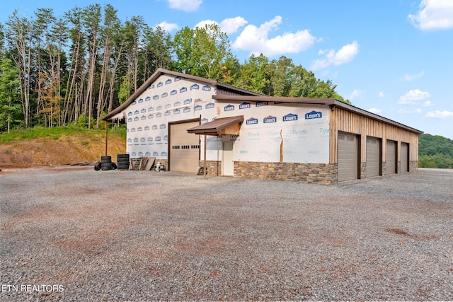 view of garage