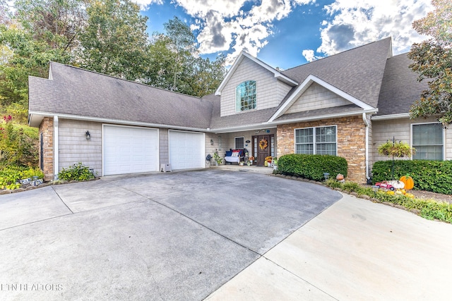 view of front of home with a garage