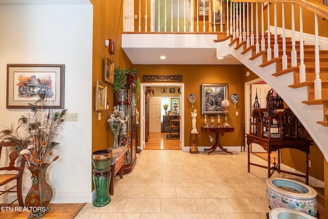 view of tiled foyer