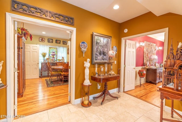 corridor featuring light hardwood / wood-style floors