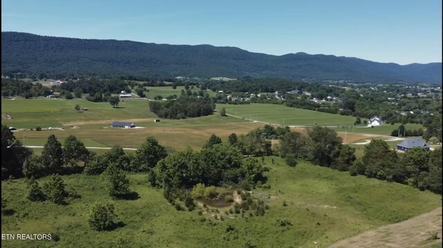 aerial view with a mountain view