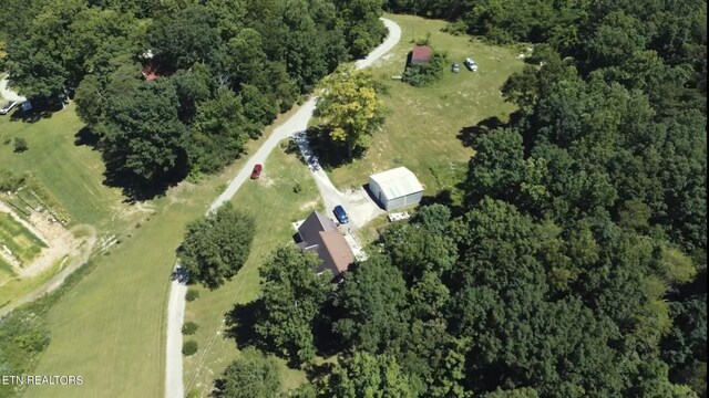 aerial view featuring a rural view