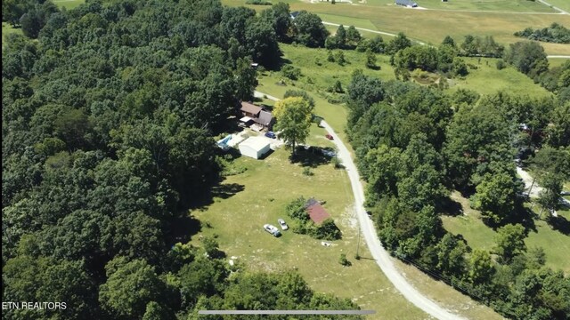 drone / aerial view featuring a rural view