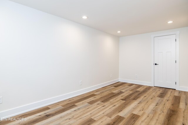 empty room featuring light hardwood / wood-style flooring