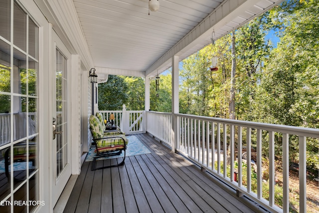 wooden deck with a porch