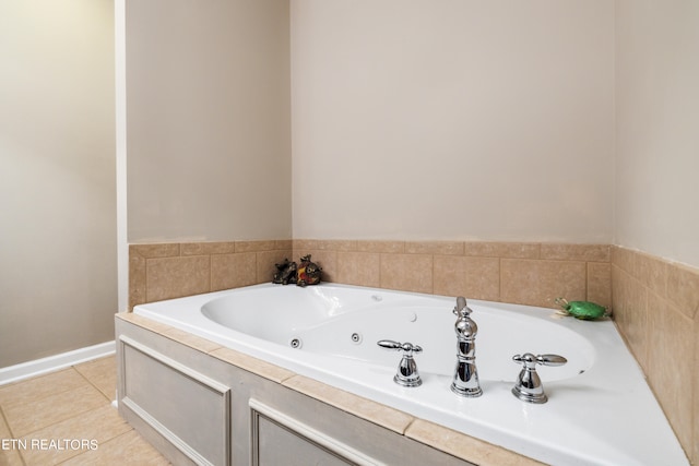 bathroom featuring a bathing tub and tile patterned floors