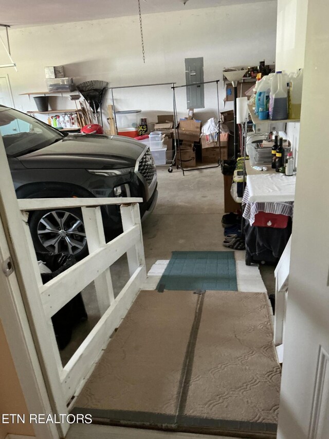 garage featuring electric panel