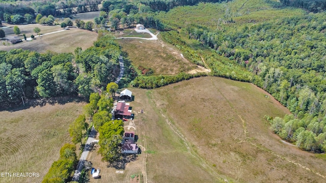 aerial view with a rural view