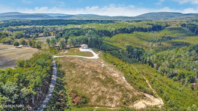 bird's eye view featuring a mountain view