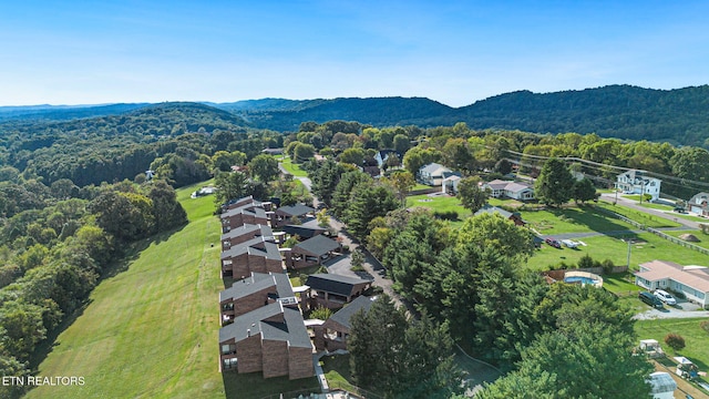 aerial view featuring a mountain view