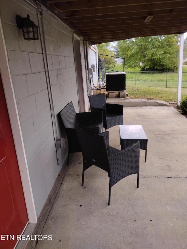 view of patio / terrace featuring central air condition unit