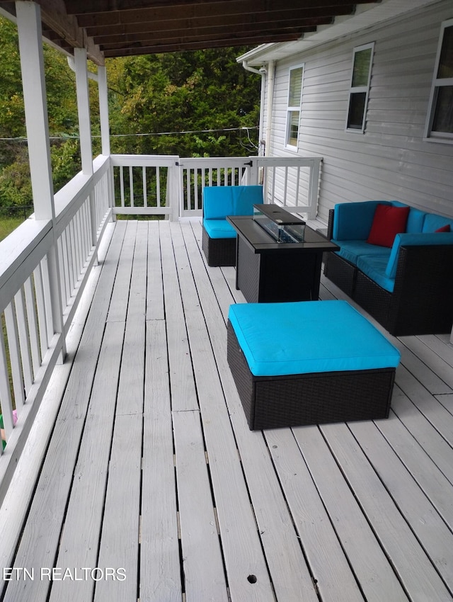 deck featuring an outdoor hangout area