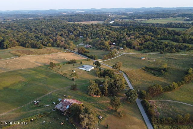 drone / aerial view featuring a rural view