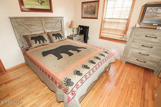 bedroom featuring light hardwood / wood-style flooring