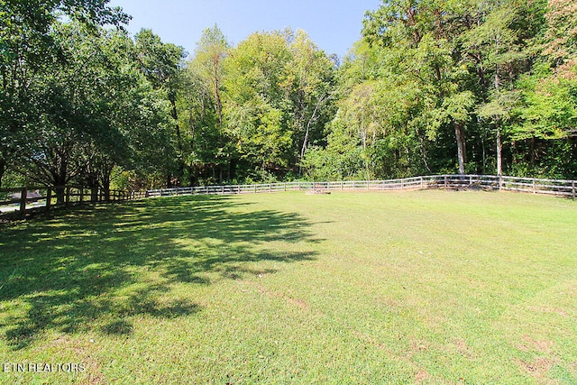 view of yard with a rural view