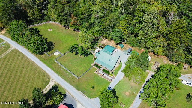 bird's eye view with a rural view