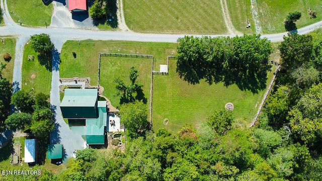 aerial view with a rural view