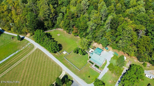 bird's eye view with a rural view