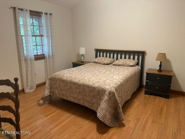 bedroom featuring light hardwood / wood-style flooring