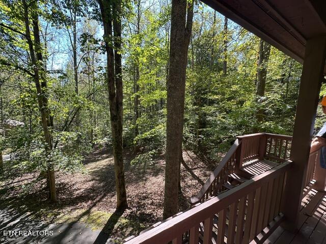 wooden balcony featuring a wooden deck