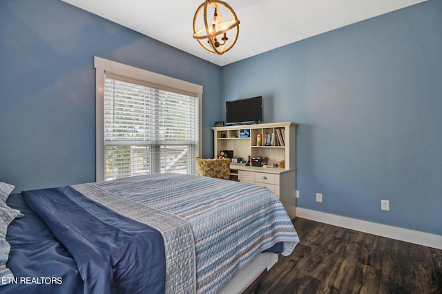 bedroom featuring dark wood-type flooring