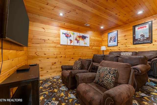 889 Great Smoky Way, Gatlinburg, TN 37738 - home theater room with wooden ceiling and wooden walls